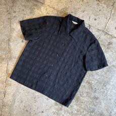 画像4: SHEER CHECK PATTERN DESIGN BLACK COLOR SHIRT / Ladies M (4)