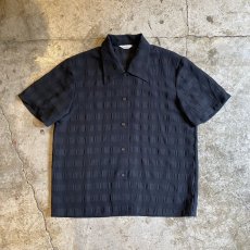 画像1: SHEER CHECK PATTERN DESIGN BLACK COLOR SHIRT / Ladies M (1)