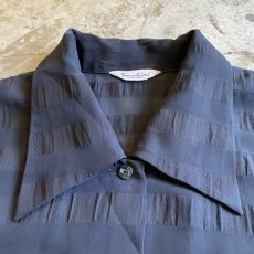 画像5: SHEER CHECK PATTERN DESIGN BLACK COLOR SHIRT / Ladies M (5)