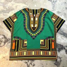 画像1: AFRICAN PATTERN PULLOVER S/S SHIRT / Mens XL (1)