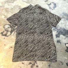 画像2: ZEBRA PATTERN STAND COLLAR SHEER S/S SHIRT / Mens M (2)