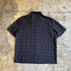 画像2: SHEER CHECK PATTERN DESIGN BLACK COLOR SHIRT / Ladies M (2)