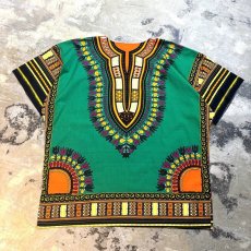 画像2: AFRICAN PATTERN PULLOVER S/S SHIRT / Mens XL (2)