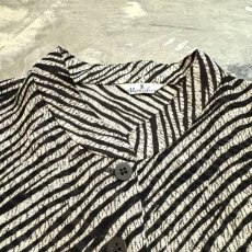 画像10: ZEBRA PATTERN STAND COLLAR SHEER S/S SHIRT / Mens M (10)