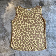 画像1: ALL OVER GIRAFFE PATTERN MESH N/S TOPS / Ladies M (1)