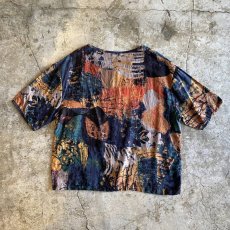 画像2: COLOR ARTISTIC PATTERN S/S DESIGN TOPS / Ladies L (2)