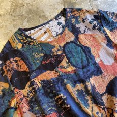 画像3: COLOR ARTISTIC PATTERN S/S DESIGN TOPS / Ladies L (3)