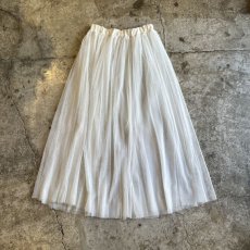 画像1: WHITE COLOR FLARE DESIGN TULLE SHEER SKIRT / W25~W35 (1)