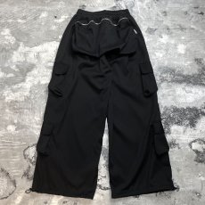 画像1: 【WONDERGROUND】DESIGN BACK POCKET DOUBLE CARGO PANTS / BLACK / OS (1)