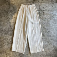 画像1: IVORY COLOR 1TUCK DESIGN WIDE PANTS / W25 (1)