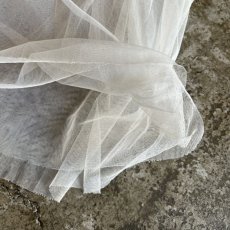 画像5: WHITE COLOR FLARE DESIGN TULLE SHEER SKIRT / W25~W35 (5)