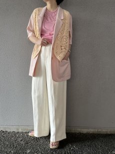 画像11: IVORY COLOR 1TUCK DESIGN WIDE PANTS / W25 (11)