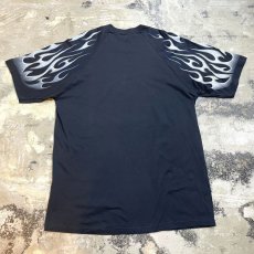 画像2: FLAME PATTERN PRINTED RAGLAN S/S TEE / Mens L / MADE IN USA (2)