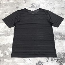 画像1: BLACK COLOR SHEER BORDER PATTERN S/S TEE / Mens L (1)