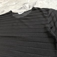 画像4: BLACK COLOR SHEER BORDER PATTERN S/S TEE / Mens L (4)