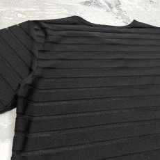 画像9: BLACK COLOR SHEER BORDER PATTERN S/S TEE / Mens L (9)