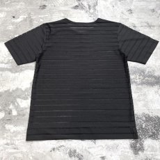 画像2: BLACK COLOR SHEER BORDER PATTERN S/S TEE / Mens L (2)