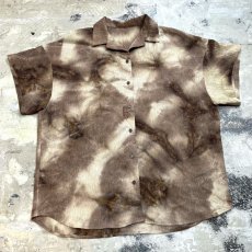 画像1: ALL OVER TIE DYE PATTERN OPEN COLLAR S/S SHIRT / Mens L (1)