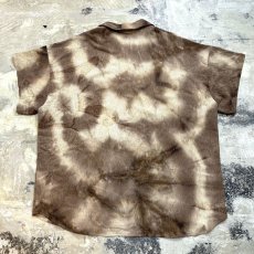 画像2: ALL OVER TIE DYE PATTERN OPEN COLLAR S/S SHIRT / Mens L (2)