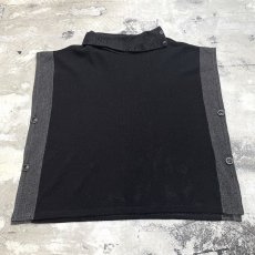 画像1: DESIGN NECK BICOLOR NO SLEEVE MESH TOPS / Mens L (1)