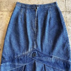 画像5: BACK SLIT DESIGN BLUE DENIM SKIRT / W30 (5)