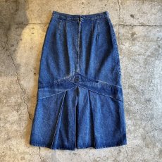 画像1: BACK SLIT DESIGN BLUE DENIM SKIRT / W30 (1)