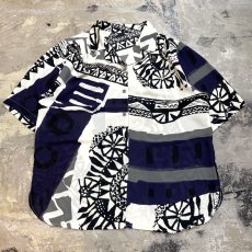 画像1: ALL OVER GRAPHIC PATTERN OPEN COLLAR S/S SHIRT / Mens M (1)