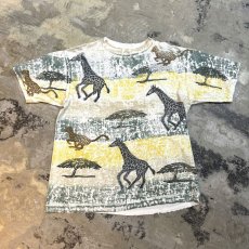 画像1: SAVANNA ANIMALS ALL OVER PATTERN S/S TEE / Mens L (1)