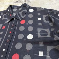 画像4: ALL OVER GRAPHIC PATTERN S/S SHEER SHIRT / Mens M (4)