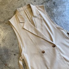 画像3: SIDE SLIT BELT DESIGN DOUBLE VEST / Ladies L (3)