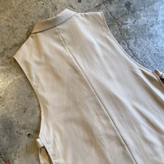 画像9: SIDE SLIT BELT DESIGN DOUBLE VEST / Ladies L (9)