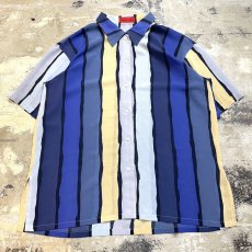 画像1: ALL OVER MULTI STRIPE PATTERN S/S SHIRT / Mens L (1)