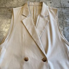 画像5: SIDE SLIT BELT DESIGN DOUBLE VEST / Ladies L (5)