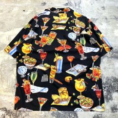 画像2: ALL OVER COCKTAIL PATTERN OPEN COLLAR S/S SHIRT / Mens XL (2)