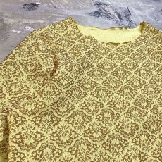 画像3: YELLOW COLOR ALL OVER FINE PATTERN S/S TEE / Mens M (3)