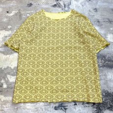 画像1: YELLOW COLOR ALL OVER FINE PATTERN S/S TEE / Mens M (1)