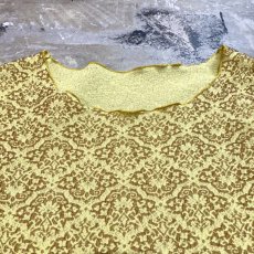 画像10: YELLOW COLOR ALL OVER FINE PATTERN S/S TEE / Mens M (10)