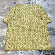 画像2: YELLOW COLOR ALL OVER FINE PATTERN S/S TEE / Mens M (2)