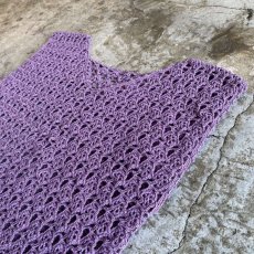 画像6: PURPLE COLOR DESIGN CROCHET VEST / Ladies M (6)