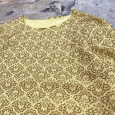 画像4: YELLOW COLOR ALL OVER FINE PATTERN S/S TEE / Mens M (4)