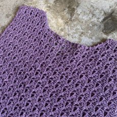 画像9: PURPLE COLOR DESIGN CROCHET VEST / Ladies M (9)