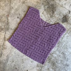 画像4: PURPLE COLOR DESIGN CROCHET VEST / Ladies M (4)