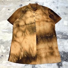 画像1: ALL OVER TIE DYE PATTERN STAND COLLAR S/S SHIRT / Mens M (1)