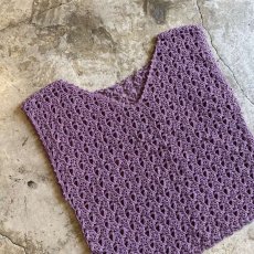 画像3: PURPLE COLOR DESIGN CROCHET VEST / Ladies M (3)