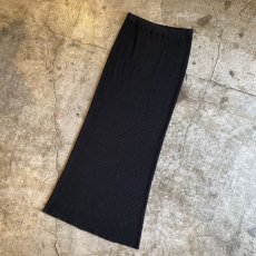 画像4: BLACK COLOR RIB KNIT LONG DESIGN SKIRT / W24~W35 (4)