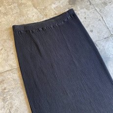 画像3: BLACK COLOR RIB KNIT LONG DESIGN SKIRT / W24~W35 (3)