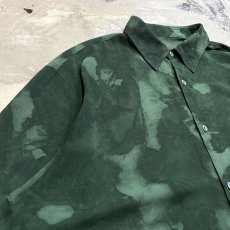 画像3: TIE DYE PATTERN GREEN COLOR S/S SHIRT / Mens L (3)