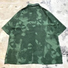 画像2: TIE DYE PATTERN GREEN COLOR S/S SHIRT / Mens L (2)