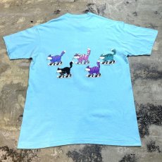 画像2: 90's BOTH SIDE VARIOUS CAT PRINTED S/S TEE / Mens XL (2)