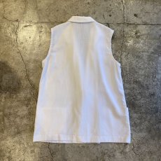 画像2: WHITE COLOR DESIGN POCKET OVER VEST / Ladies L (2)